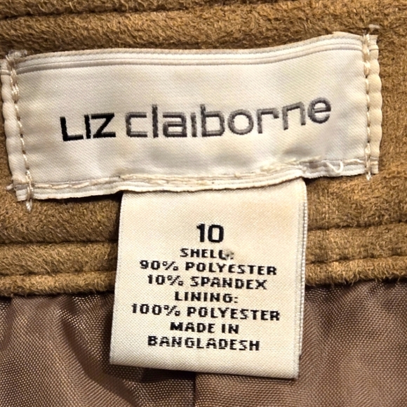 Liz Claiborne Tan Faux Suede Knee-Length Pencil Skirt Cargo Style Women size 10 - Picture 12 of 16